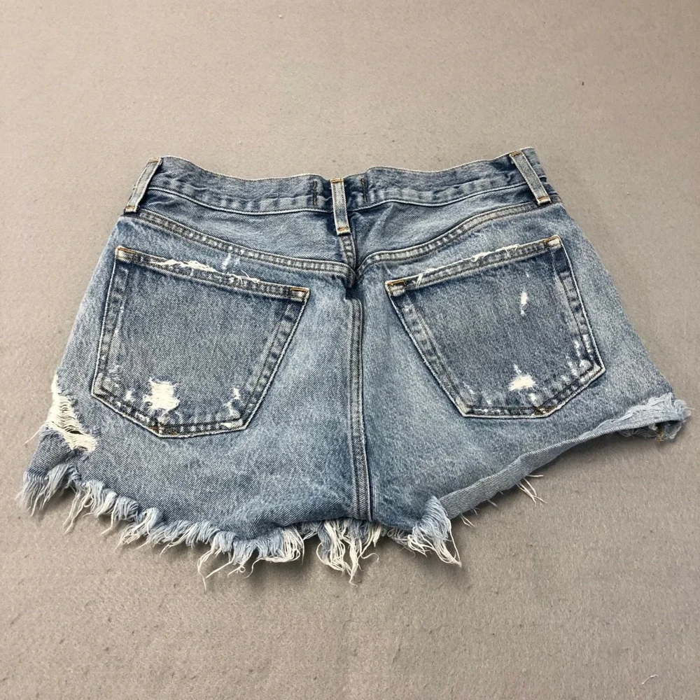 Agolde Parker Vintage Cut Off‎ Shorts Womens 27 4 Blue Denim Distressed Festival